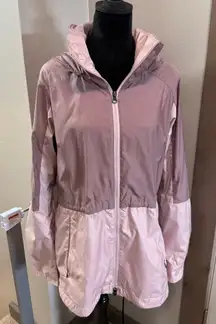 Columbia Isabella Lake Long Line Windbreaker Jacket Lightweight Pink Hooded‎ M