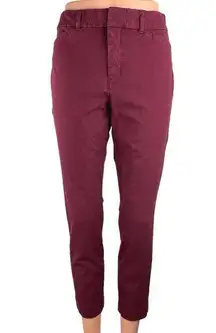 Old Navy Women's Red Pixie High Rise Flat Front Ankle Skinny Dress Pants Size 8