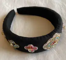 New! Mignonne Gavigan Floral Embroidered Beaded Headband