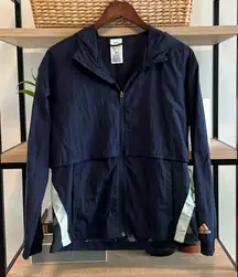 Adidas Cinchable Running Hooded Windbreaker Light Spring Jacket w/Pockets, S