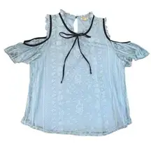 Lily White cold shoulder lace blouse