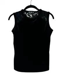 Vintage MIXIT Black Velvet Lace Tank Top Y2K Gothic Grunge Vampire Witchy Size S