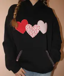 patchwork pink heart sweatshirt