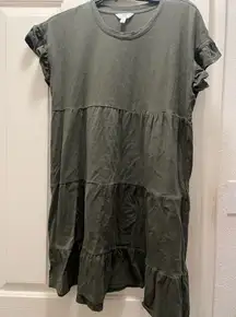 Womens time and tru green ruffle dress