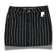 Vanilla Star Cotton Black Striped Denim Mini Skirt NWT 9