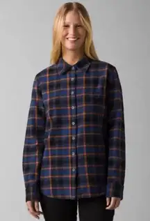 Golden Canyon Flannel Shirt Sz S Rich Sapphire Organic Cotton Pockets NWT Reg $89.