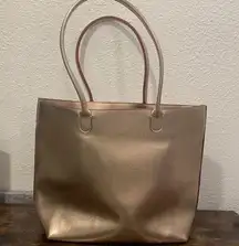 Bath and body works metallic gold tote