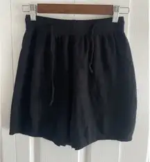 Goodnight Macroon Women's Small Black Knit Casual Tie‎ Waist Shorts