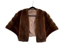 Vintage 1950s Gianni Régine Paris & Rome Mink Fur Stole Brown Mid Century Glam