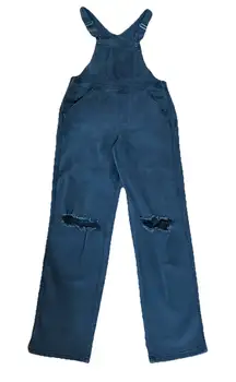 Arizona Women’s Black Distressed Overalls Size S – Ripped Knee Denim Jumpsuit
