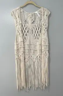 H&M Coachella Fringe Vest Women's Festival Concert Bohemian Sz M Crotchet