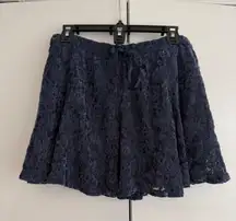 Aerie Lace Skirt | Navy Blue | Drawstring | Tie Waist | LG | NWT |
