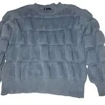 Elegant Blue Crew Neck Sweater S