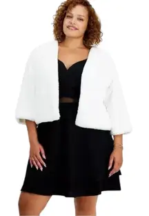 BCX White Faux Fur Evening Jacket