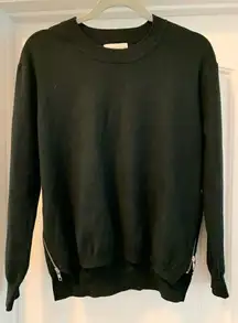 Modern Citizen Side Zip Cashmere Blend Long Sleeve Crew Neck Sweater Size S