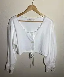 Victoria's Secret  Collection White Baby Doll Cropped Cardigan (‎ L )