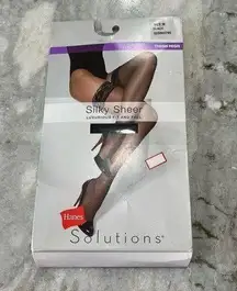 NWT Black Sheer Hanes Thigh Highs size medium