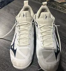 Mizuno White and Blue Athletic Sneakers