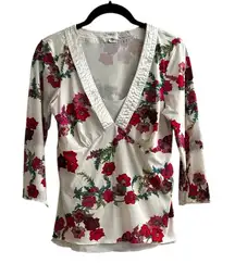 Old Navy Vintage Y2K Babydoll Top Floral Grunge WhimsiGoth Fairy Size Small