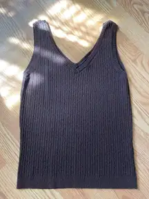 Brown Knit Sweater Vest