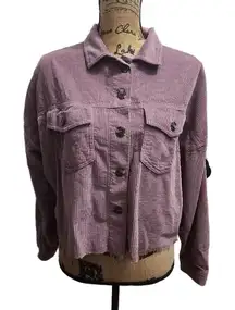 AMERICAN EAGLE Corduroy Jacket Womens Size S‎ Purple Cropped Casual Modern