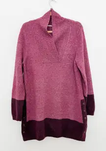 Soft Surroundings Womens Sweater Size M Pink Seastar Colorblock Cozy Oversized