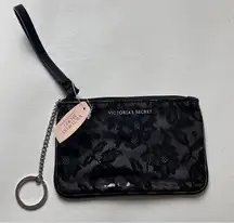 Victoria’s Secret Women’s Zipper Top Key Chain Black Plastic Lace Wristlet