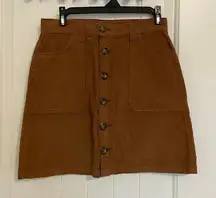 EUC | Kensie Jeans women’s‎ “the skirt” corduroy buttoned miniskirt — size 2