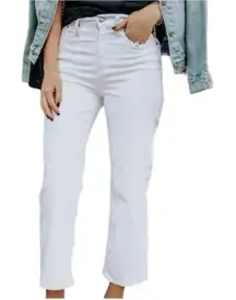 CAbi white size 4 kick it crop bistro Parisian jeans