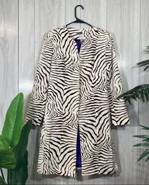 J. McLaughlin Jasper Velvet Zebra Jacket size 4 *FLAWED*