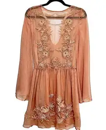 THE JETSET DIARIES REVOLVE Blush Floral Embroidered Dress Small