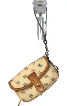 Dooney & Bourke Cream Rainbow Heart DB Monogram Clutch Wristlet