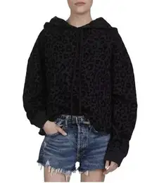 The Kooples Oversized Leopard Cotton Hoodie - Size small