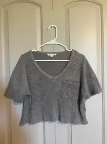 Gray Cropped Shirt