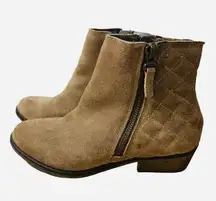 White‎ Mountain Jodi Taupe Suede Quilted Ankle Boots 6.5 New