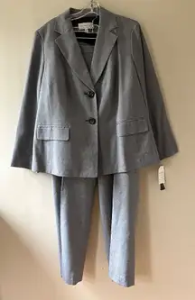 Jones New York Sz 16W Gray 2 PC Suit 2 Button Blazer Women