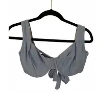 J. Crew Blue Cross Back Underwire Full Coverage Bikini Size 34DD