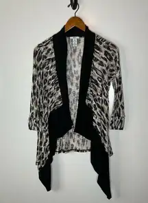 Bar III Leopard Print Waterfall Front Cardigan Size Xsmall