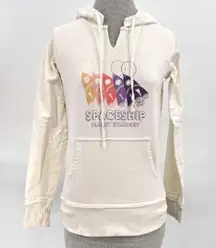 H&M  Spaceship Planet Stardust Pullover Hoodie Graphic Cream Retro Size 4