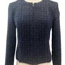 Evening Blue Black Tweed Sloane Jacket