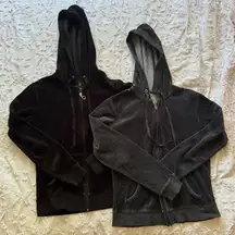 New York and Co XS Gray and Black Gem Zipper Jackets Hooded 2 pack