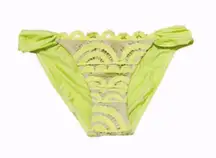PilyQ Lace Fanned Bikini Bottom Medium NWT