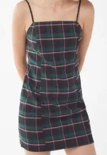 Urban Outfitters Plaid Jumper Dress Sz  XS Black Green Y2K‎ 90s Clueless