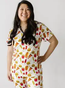 Little Sleepies Fast Foodie Print Bamboo Viscose Short Sleeve Pajama Top Small