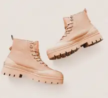 Everlane Canvas Utility Combat Platform Boots – Tan Lug Sole (6.5, NIB)