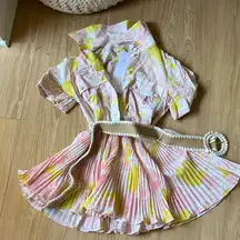 Zimmermann Pop Pleated Mini Dress