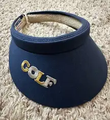 Vintage Golf Tennis Blue Visor Made In USA Town Talk One Size