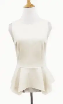 Elle Off White Peplum Top