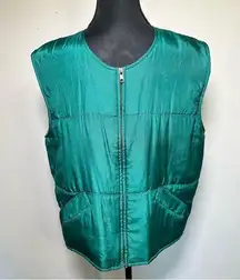 Vintage Emerald Stunt Sports Silk Vest