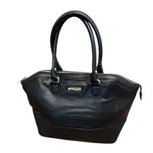 Anne Klein Soft Black Pebble Texture Leather Shoulder Bag Purse